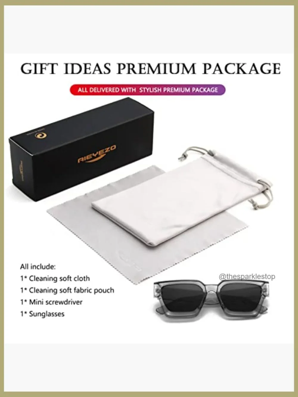 Square Thick Frame Sunglasses Polarized UV Protection Acetate Retro Shades